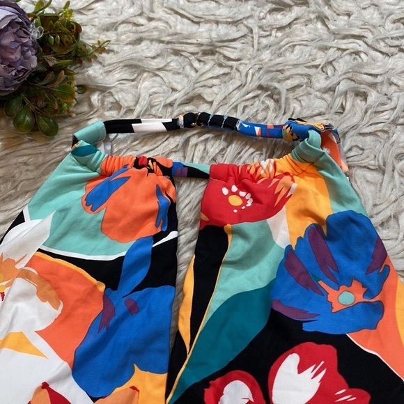 NWT Anne Cole High Neck Keyhole Floral One Piece Swimsuit sz 14 - Picture 5 of 14